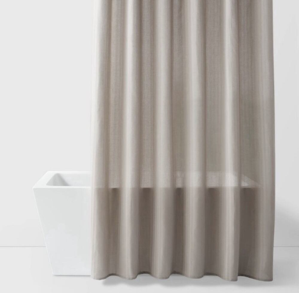Room Essentials Herringbone Shower Curtain Gray 72x84 Extra Long NWT